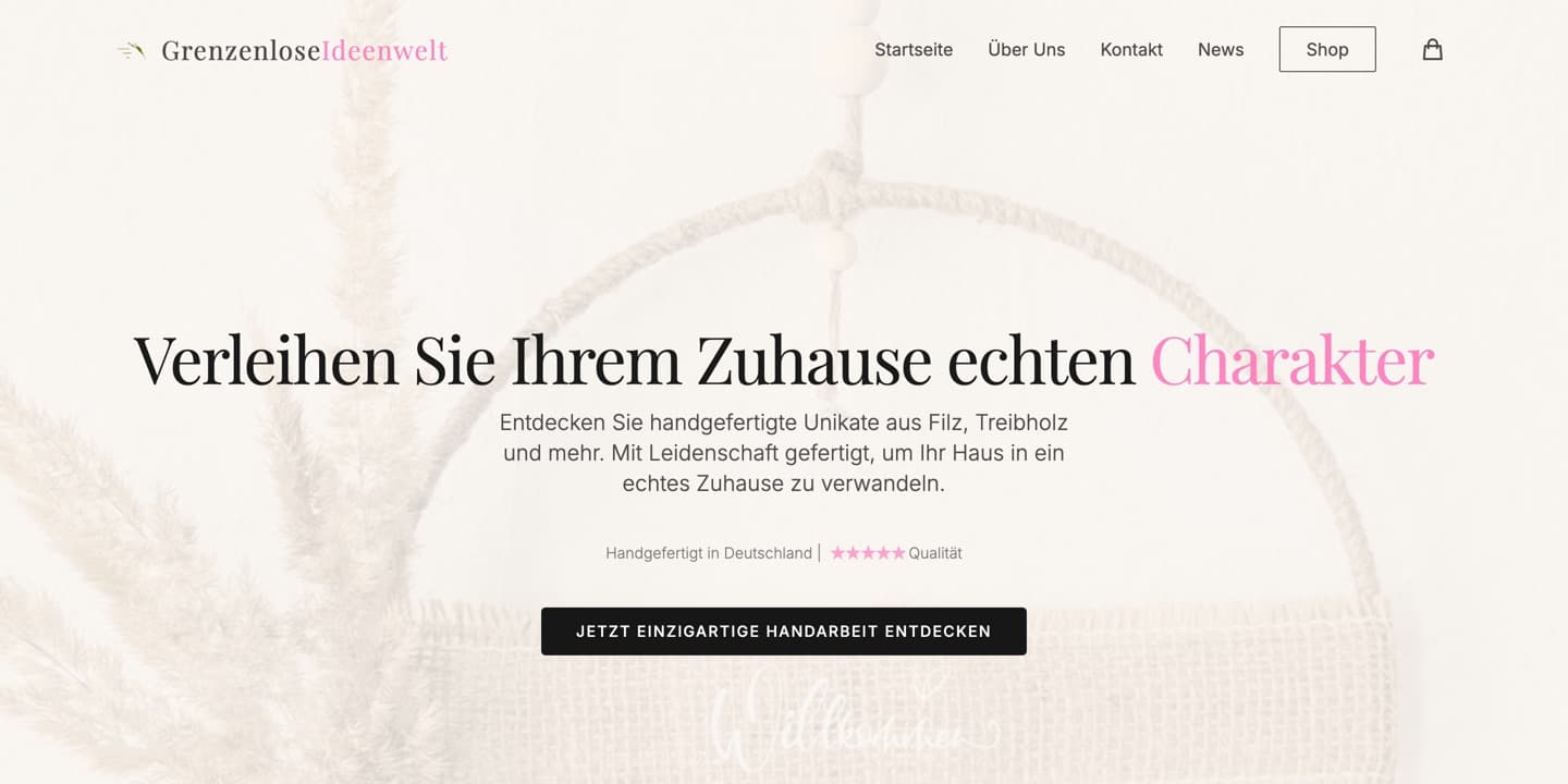 Hero der Webseite Grenzenlose Ideenwelt